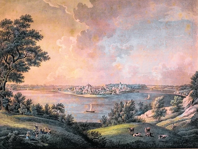 1768-August Albrecht Christian Tischbein - Veduta di Ratzeburg (1824)